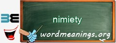 WordMeaning blackboard for nimiety